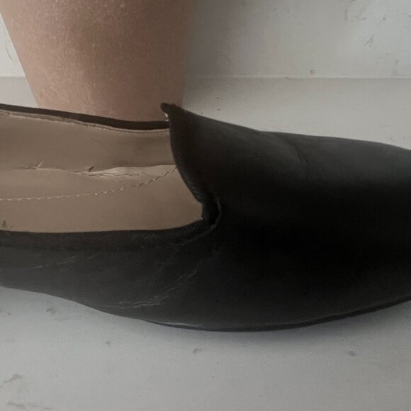 Marc Fisher Brandy Black Leather Ballet Flats Loafers w/ Bow Slip On Size 8.5M - Picture 6 of 9